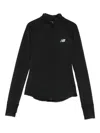 New Balance Zip-front Logo Sweatshirt In Black