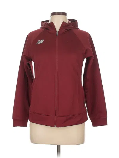 Pre-owned New Balance Zip Up Hoodie In Burgundy