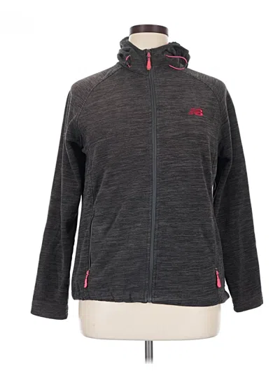 Pre-owned New Balance Zip Up Hoodie In Gray