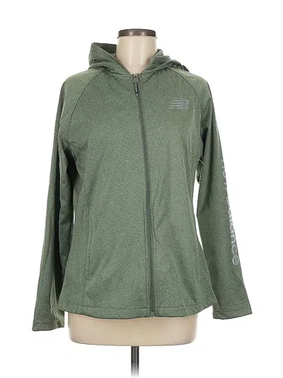 Pre-owned New Balance Zip Up Hoodie In Green