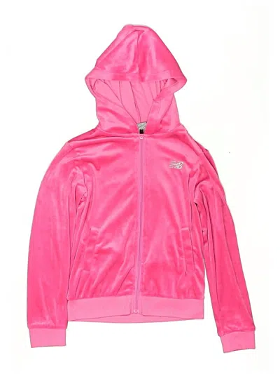 Pre-owned New Balance Kids' Zip Up Hoodie In Pink