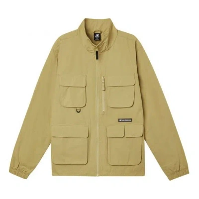 New Balance Zip Up Nylon Cargo Jacket 'vintage Khaki' In Brown