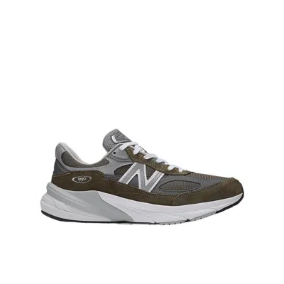 New Balance 990v6 Leather-trimmed Suede And Mesh Sneakers In Green