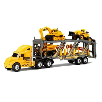 New Bright Contruction Free Wheel Hauler Set In Yellow