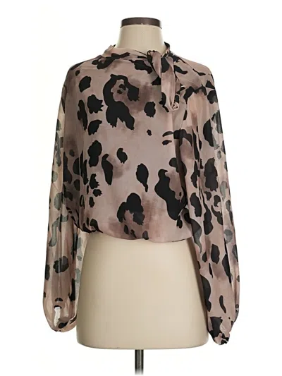 Pre-owned New Collection Long Sleeve Blouse In Tan