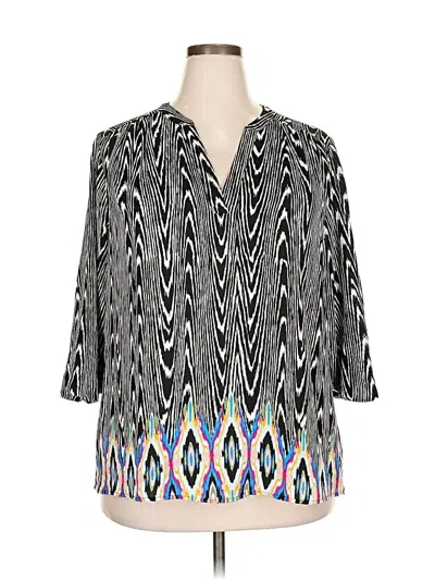 Pre-owned New Directions 3/4 Sleeve Blouse In Black