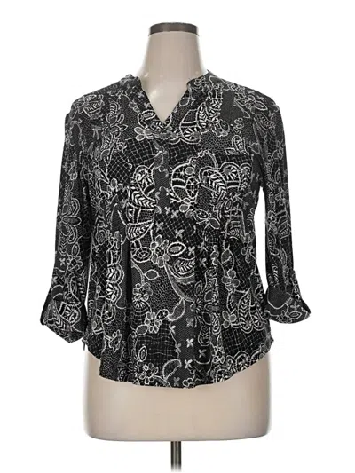 Pre-owned New Directions 3/4 Sleeve Blouse In Black