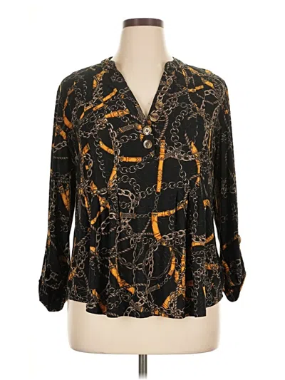 Pre-owned New Directions 3/4 Sleeve Blouse In Black