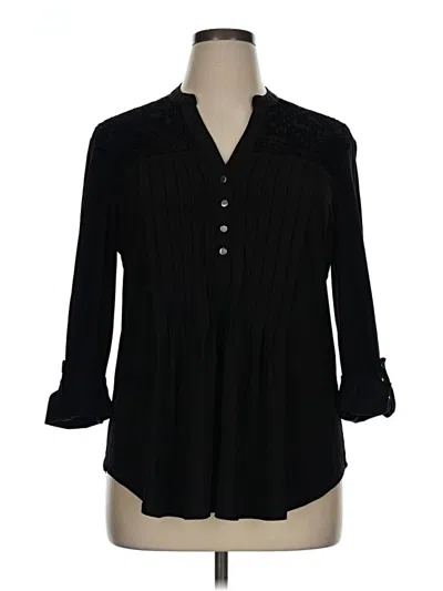 Pre-owned New Directions 3/4 Sleeve Blouse In Black