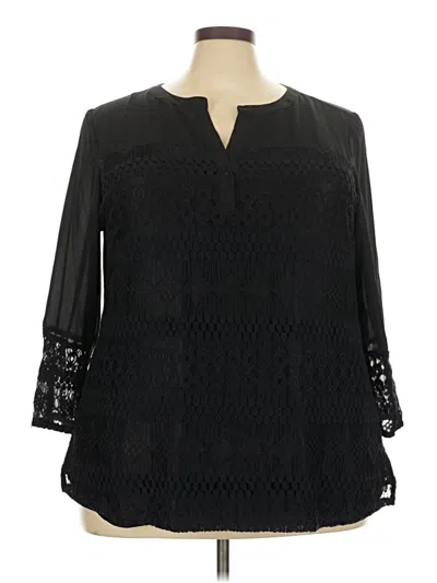 Pre-owned New Directions 3/4 Sleeve Blouse In Black