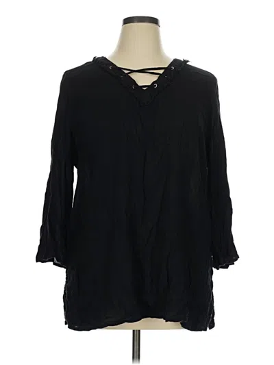 Pre-owned New Directions 3/4 Sleeve Blouse In Black