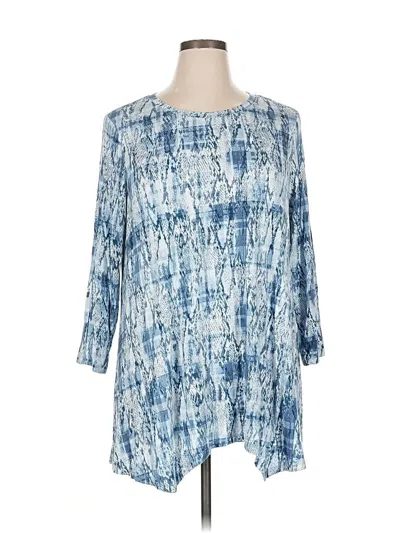 Pre-owned New Directions 3/4 Sleeve Blouse In Blue