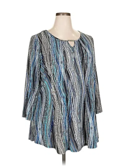 Pre-owned New Directions 3/4 Sleeve Blouse In Blue