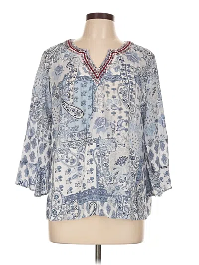 Pre-owned New Directions 3/4 Sleeve Blouse In Blue