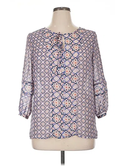 Pre-owned New Directions 3/4 Sleeve Blouse In Blue