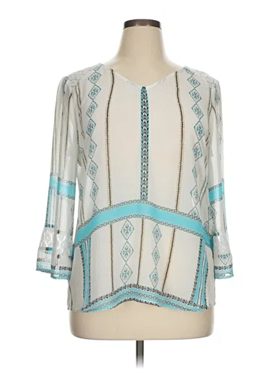 Pre-owned New Directions 3/4 Sleeve Blouse In Blue