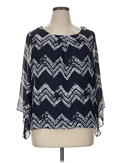 Pre-owned New Directions 3/4 Sleeve Blouse In Blue