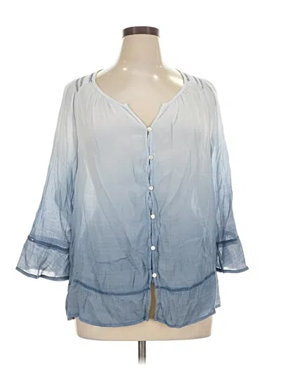 Pre-owned New Directions 3/4 Sleeve Blouse In Blue