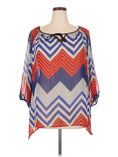 Pre-owned New Directions 3/4 Sleeve Blouse In Blue