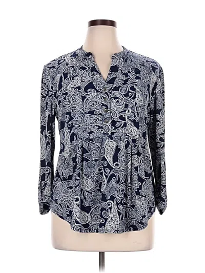 Pre-owned New Directions 3/4 Sleeve Blouse In Blue