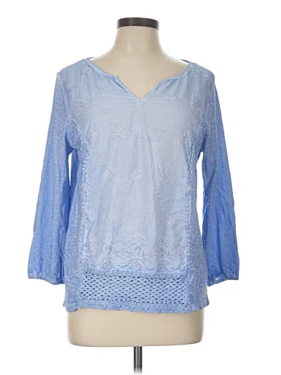 Pre-owned New Directions 3/4 Sleeve Blouse In Blue