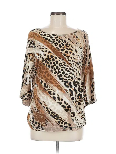 Pre-owned New Directions 3/4 Sleeve Blouse In Brown