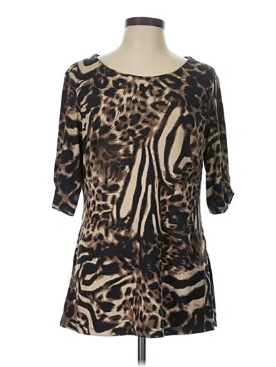 Pre-owned New Directions 3/4 Sleeve Blouse In Brown