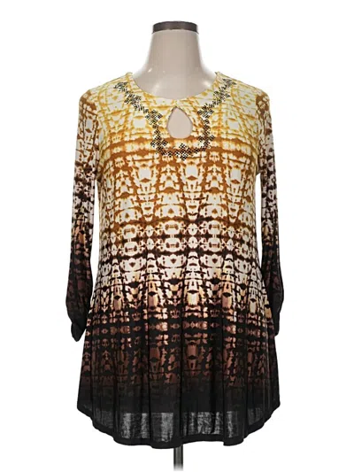 Pre-owned New Directions 3/4 Sleeve Blouse In Gold