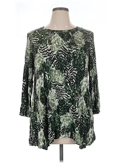 Pre-owned New Directions 3/4 Sleeve Blouse In Green