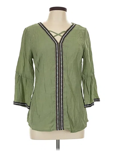 Pre-owned New Directions 3/4 Sleeve Blouse In Green