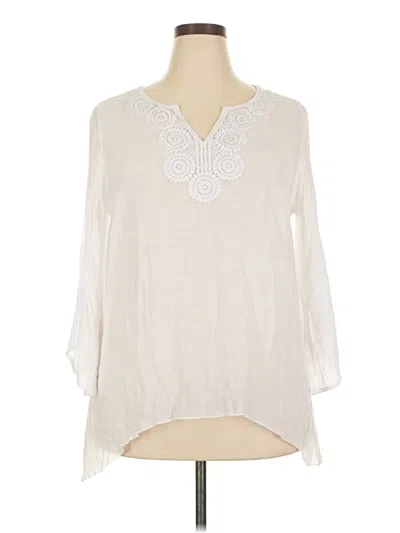 Pre-owned New Directions 3/4 Sleeve Blouse In Ivory