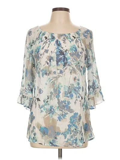 Pre-owned New Directions 3/4 Sleeve Blouse In Ivory