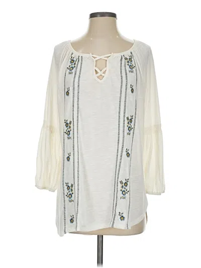 Pre-owned New Directions 3/4 Sleeve Blouse In Ivory