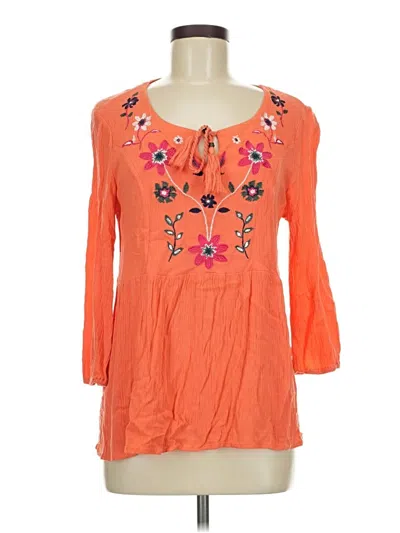 Pre-owned New Directions 3/4 Sleeve Blouse In Orange