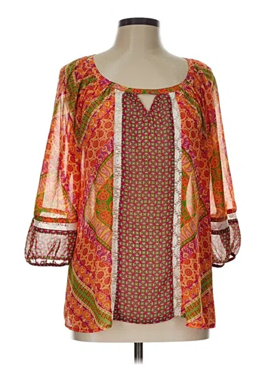 Pre-owned New Directions 3/4 Sleeve Blouse In Orange