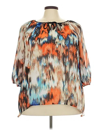 Pre-owned New Directions 3/4 Sleeve Blouse In Orange