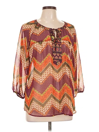 Pre-owned New Directions 3/4 Sleeve Blouse In Orange