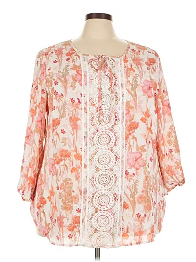 Pre-owned New Directions 3/4 Sleeve Blouse In Orange