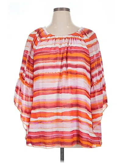 Pre-owned New Directions 3/4 Sleeve Blouse In Orange