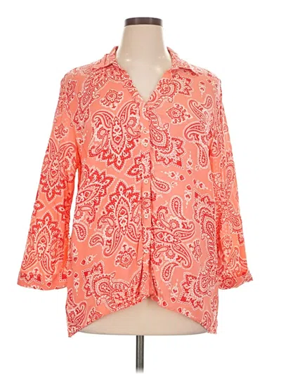 Pre-owned New Directions 3/4 Sleeve Blouse In Orange