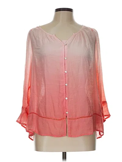 Pre-owned New Directions 3/4 Sleeve Blouse In Pink