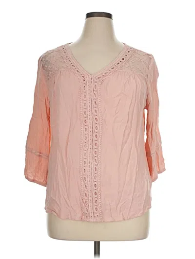 Pre-owned New Directions 3/4 Sleeve Blouse In Pink