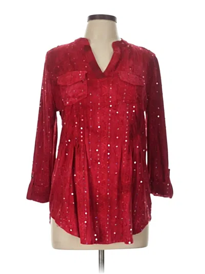 Pre-owned New Directions 3/4 Sleeve Blouse In Red