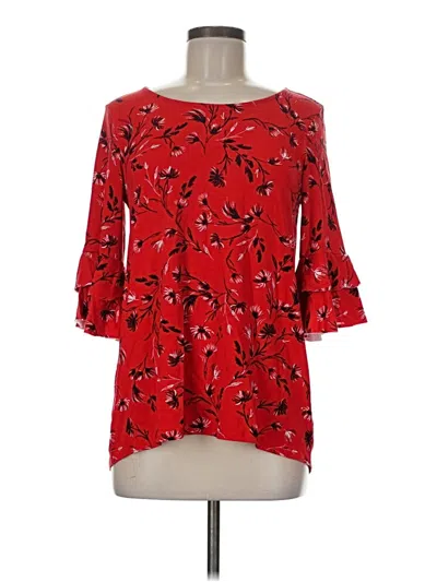 Pre-owned New Directions 3/4 Sleeve Blouse In Red