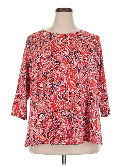 Pre-owned New Directions 3/4 Sleeve Blouse In Red