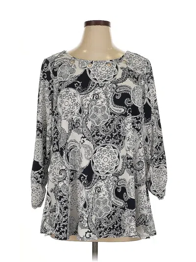 Pre-owned New Directions 3/4 Sleeve Blouse In Silver