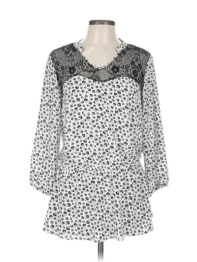 Pre-owned New Directions 3/4 Sleeve Blouse In Silver