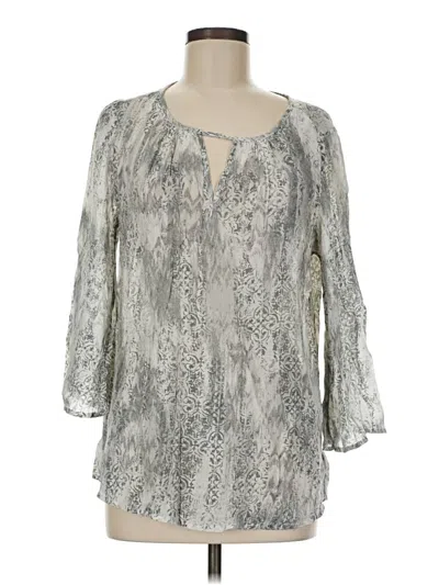 Pre-owned New Directions 3/4 Sleeve Blouse In Silver