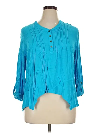 Pre-owned New Directions 3/4 Sleeve Blouse In Teal