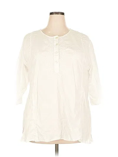 Pre-owned New Directions 3/4 Sleeve Blouse In White